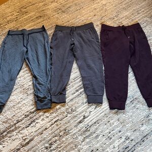 Womens Jogger Pants Set - Blue Dark Gray, and Dark Purple all size 8